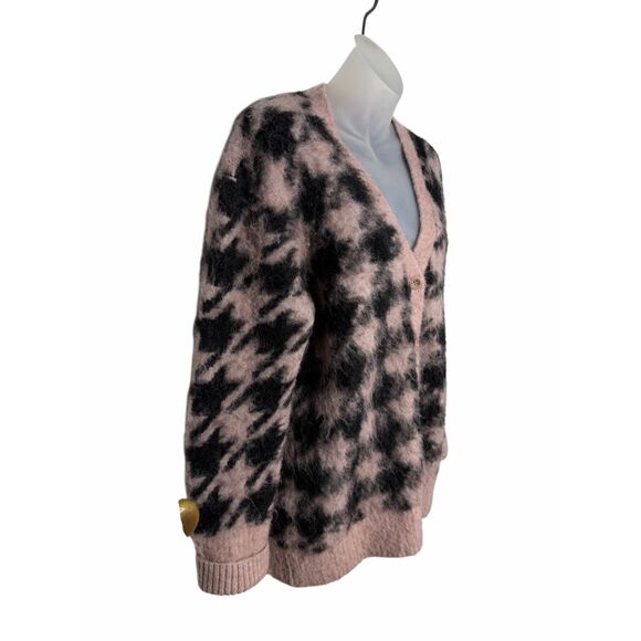Allsaints Irma Houndstooth Cardigan Pink Small - Picture 10 of 16